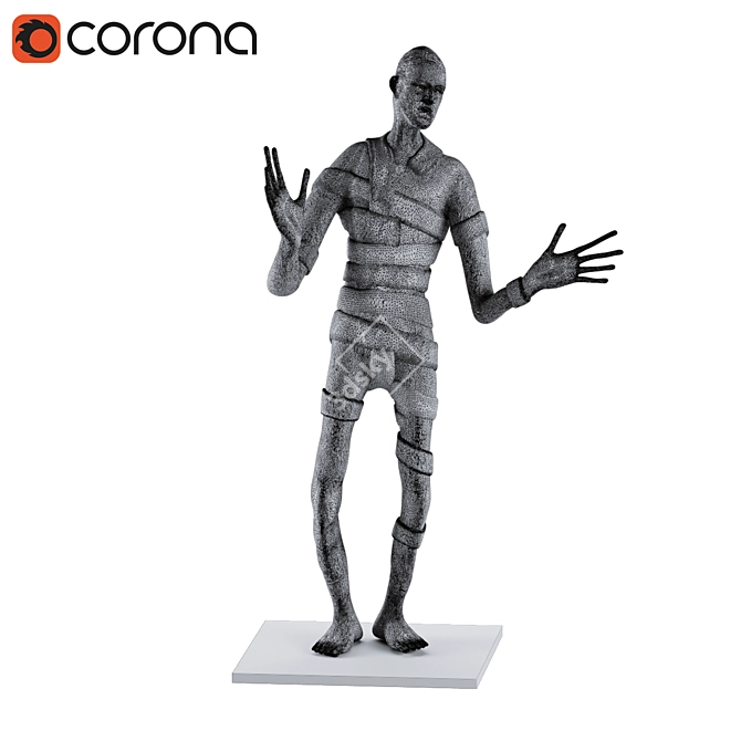 Egyptian Mummy Statue: Exquisite 3D Model 3D model image 4