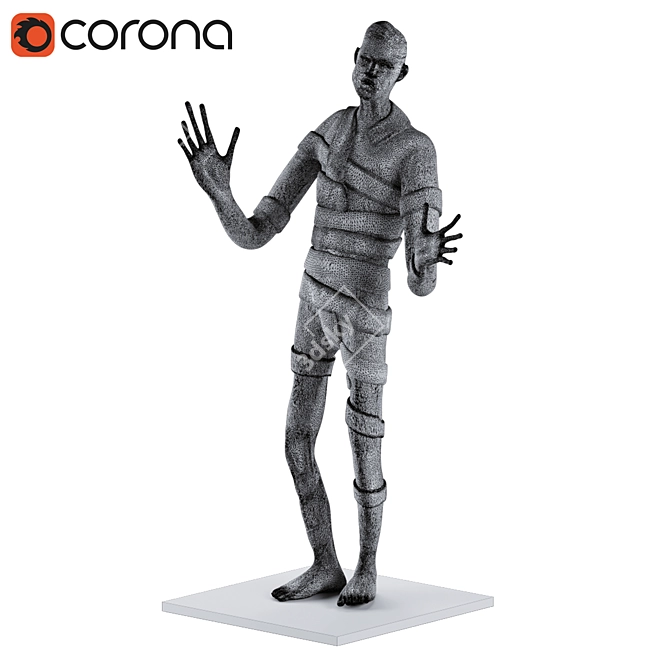 Egyptian Mummy Statue: Exquisite 3D Model 3D model image 5