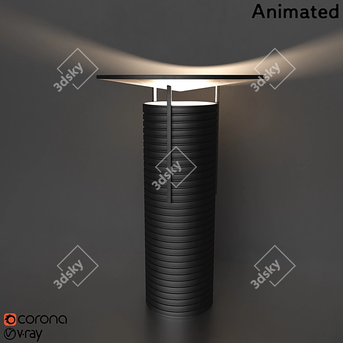 Animated Thread Lamp: Adjustable Light & Opening Lid 3D model image 7