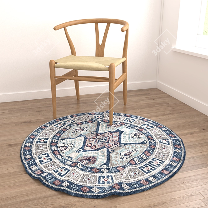 Versatile 8-Piece Rug Set 3D model image 2