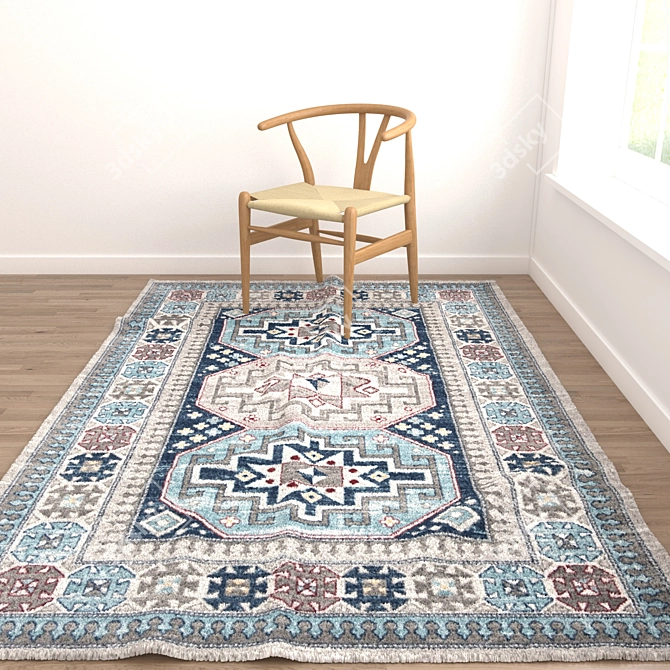 Versatile 8-Piece Rug Set 3D model image 5