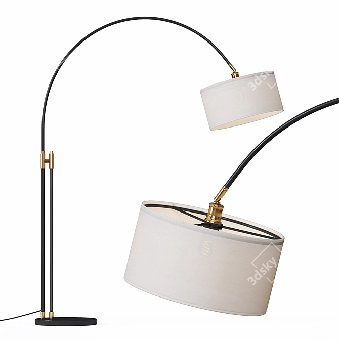 Teo Overreach Floor Lamp: Elegant Illumination 3D model image 1