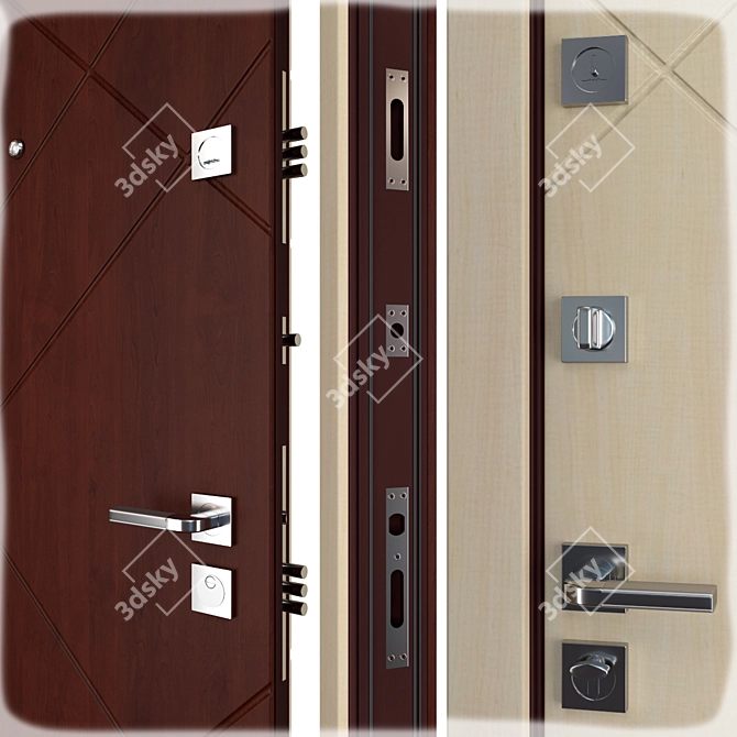 Deluxe Favorit Metal Entrance Door 3D model image 2