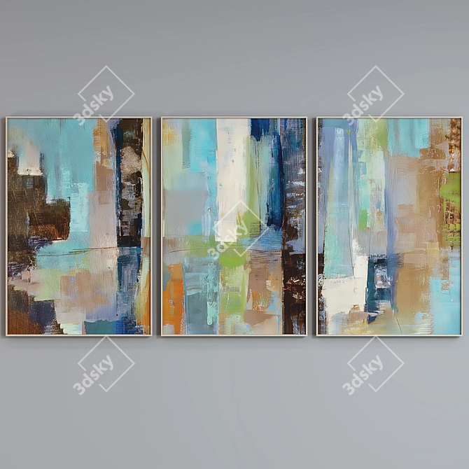 Modern Abstract Picture Frame Set 3D model image 2