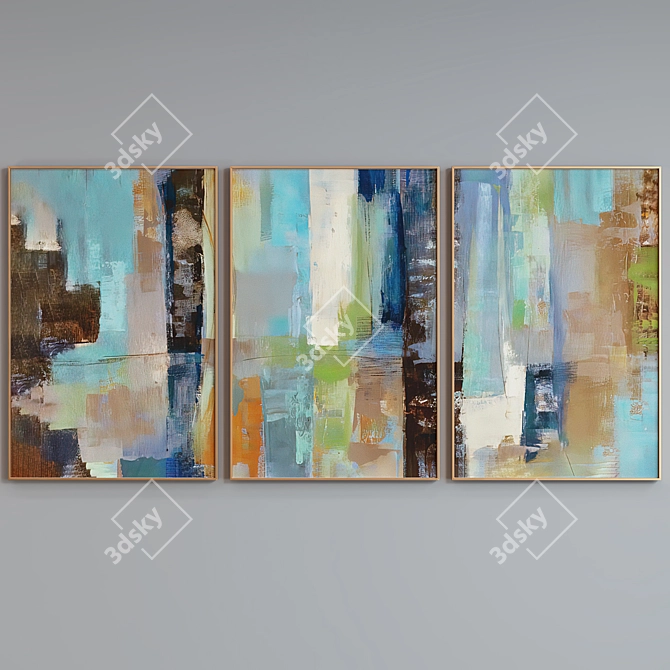 Modern Abstract Picture Frame Set 3D model image 3