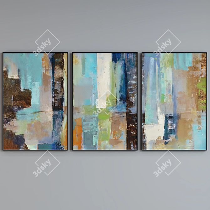 Modern Abstract Picture Frame Set 3D model image 4