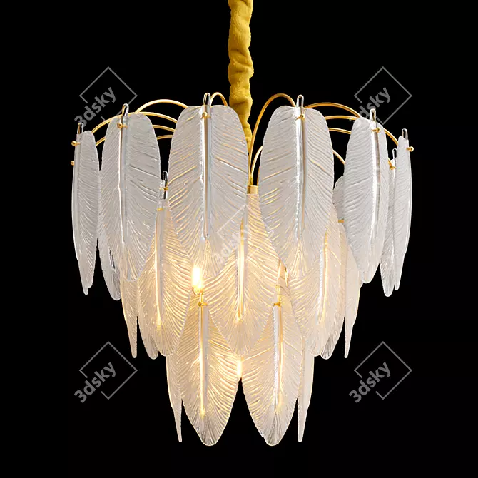 Lorina Collection: Elegant Metal and Glass Lamps 3D model image 3