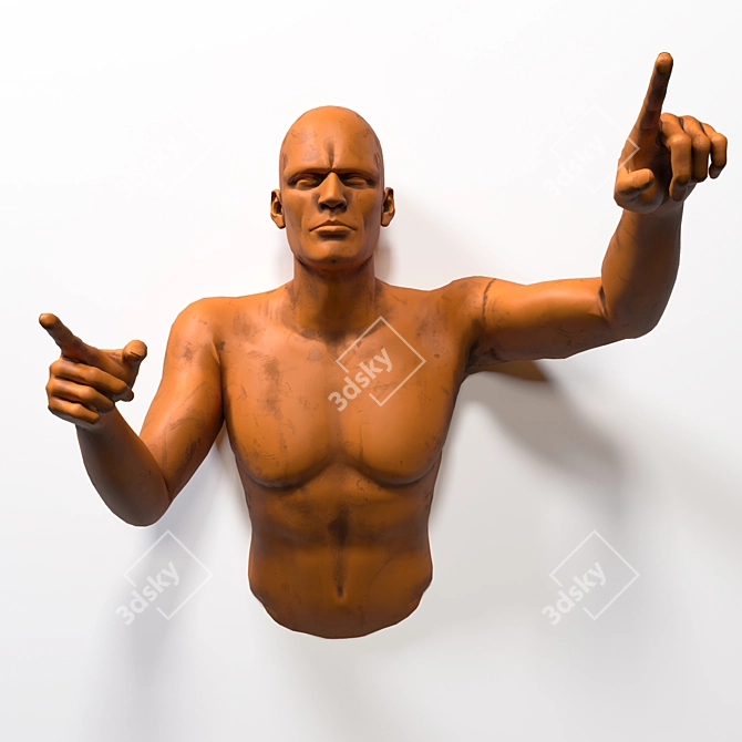 Contemporary Human Sculpture Wall Art 3D model image 1