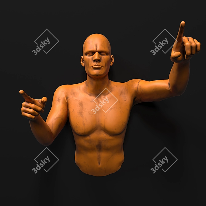 Contemporary Human Sculpture Wall Art 3D model image 3