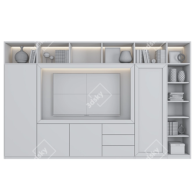 Modern TV Wall Set | Luca Atelier 3D model image 2