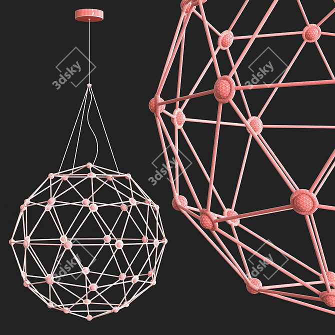 Sleek Hedron LED Pendant Light 3D model image 3