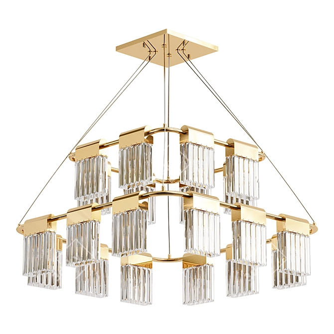 Newport Large Pendant Chandelier 3D model image 1