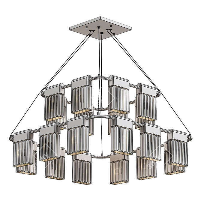 Newport Large Pendant Chandelier 3D model image 2