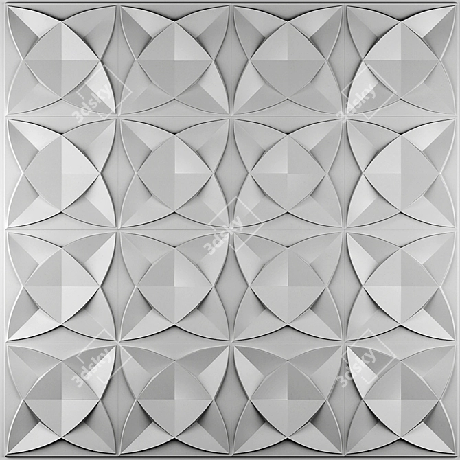 3D Diamond Wall Panel, 30x30cm 3D model image 3