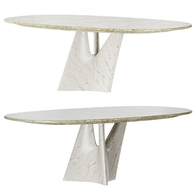 Title: Poltrona Frau INFINITO Marble Dining Table 3D model image 1