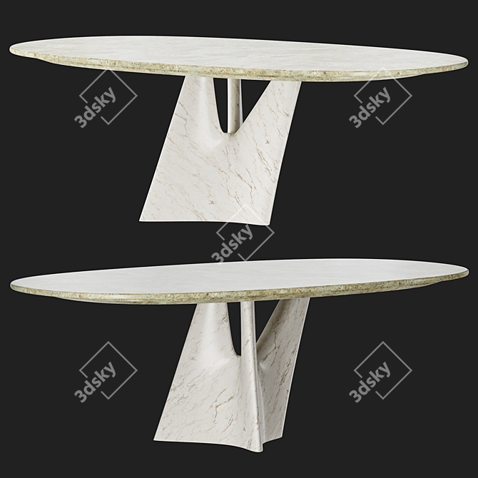 Title: Poltrona Frau INFINITO Marble Dining Table 3D model image 2