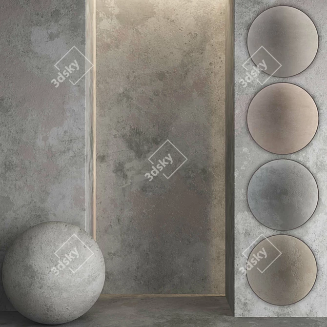 Durable Decorative Plaster Texture 3D model image 1