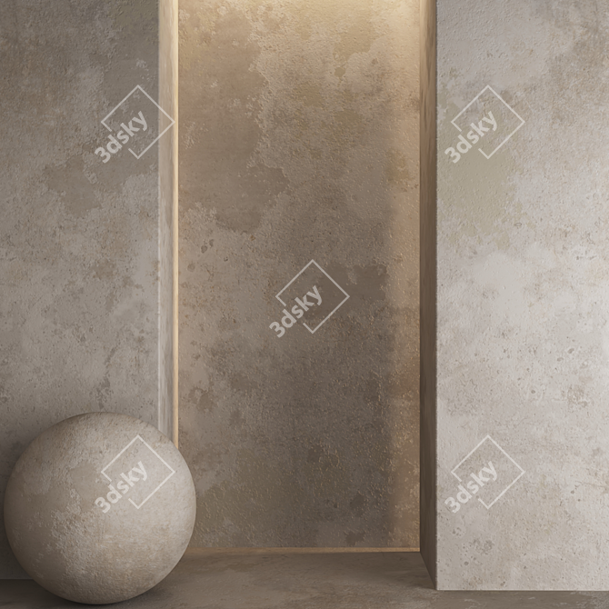 Durable Decorative Plaster Texture 3D model image 4