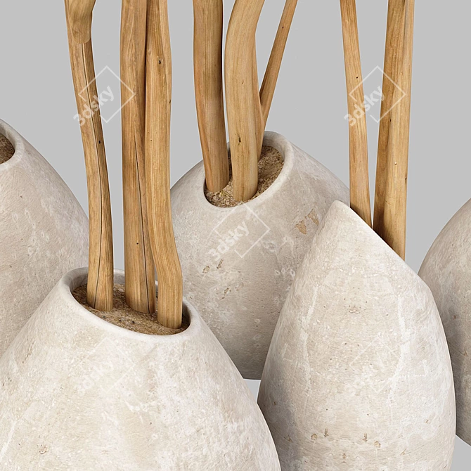 Branch Slice Vase - Elegant and Modern 3D model image 3