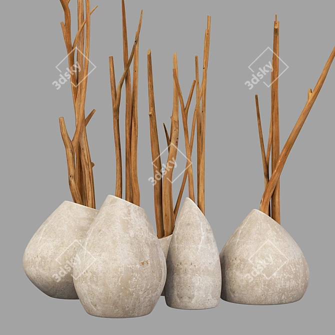 Branch Slice Vase - Elegant and Modern 3D model image 5