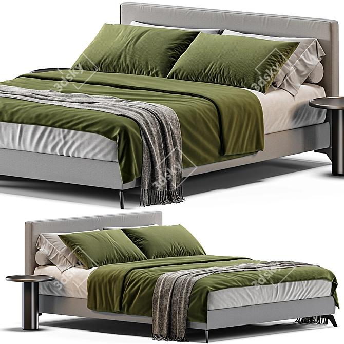 Stone Up Bed: Premium Modern Design 3D model image 1