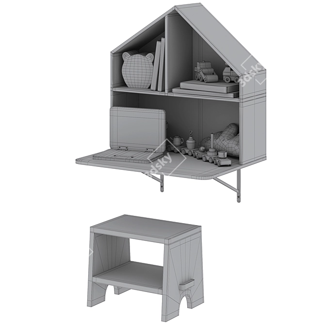 Title: Lai Shelf - Nature-inspired Storage Solution by Bloomingville 3D model image 6