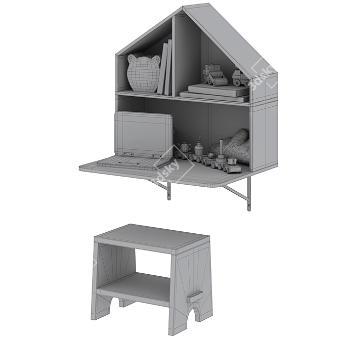 Title: Lai Shelf - Nature-inspired Storage Solution by Bloomingville 3D model image 9