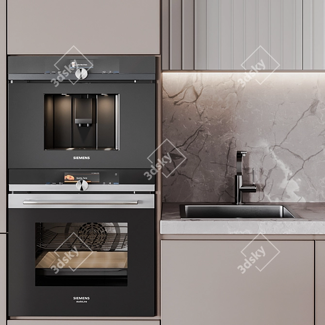 Modern Kitchen Design and Customization 3D model image 3