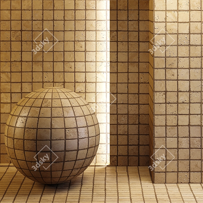 Seamless Natural Tile: Textured, Reflective, Bump 3D model image 1