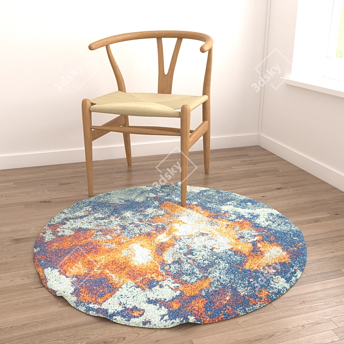 Versatile Set of 6 Round Rugs 3D model image 2