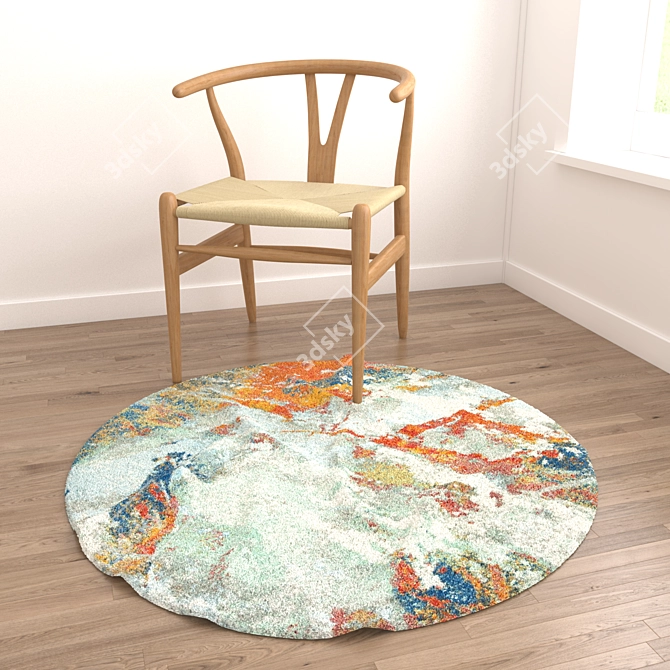 Versatile Set of 6 Round Rugs 3D model image 6