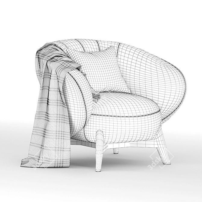 Modern Textile Armchair: Tilar 3D model image 5