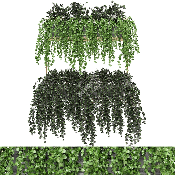 Metal Box Hanging Plants - Set 238 3D model image 3