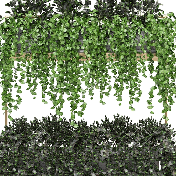 Metal Box Hanging Plants - Set 238 3D model image 5