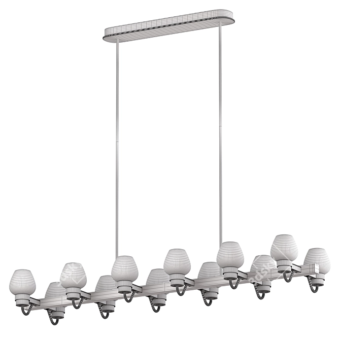 Elegant Montalembert Linear Chandelier 3D model image 2