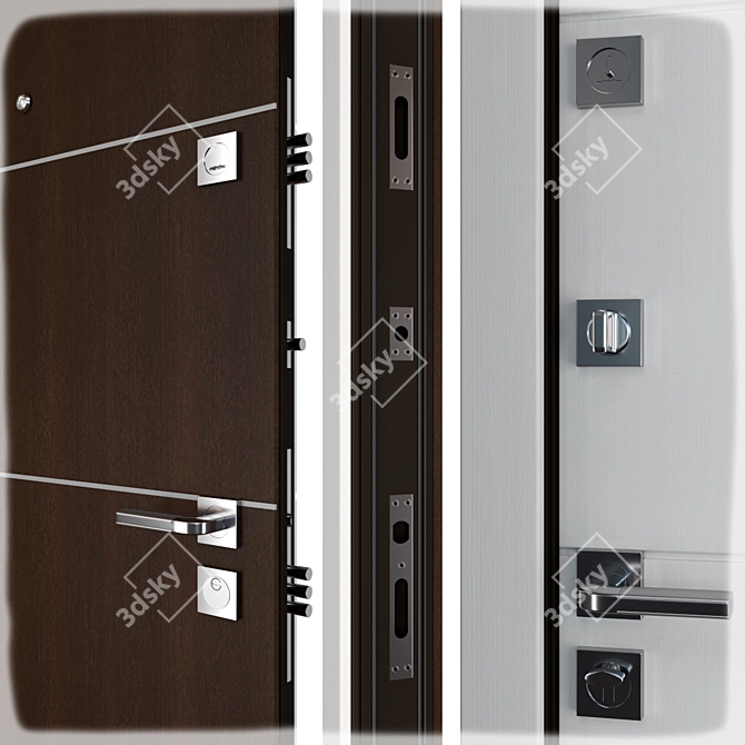 Norwey (Favorit) Entrance Metal Door - Premium Design & Security 3D model image 2