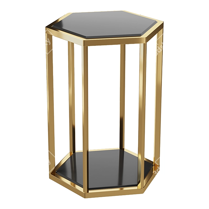 Eichholtz Coffee Table | Ceramic Black & Golden Metal 3D model image 1