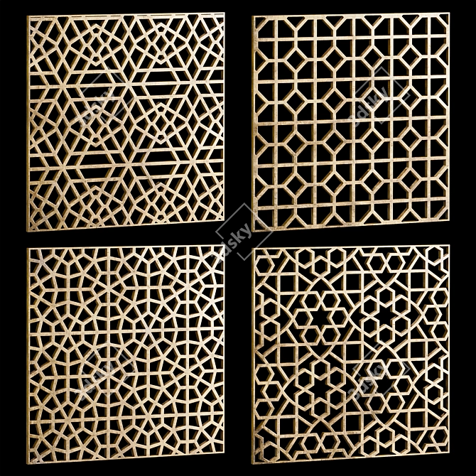 Square Decorative Panels Set 19 - Create Stunning Compositions! 3D model image 1