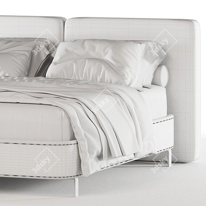Luxurious Minotti Tatlin Bed 3D model image 5
