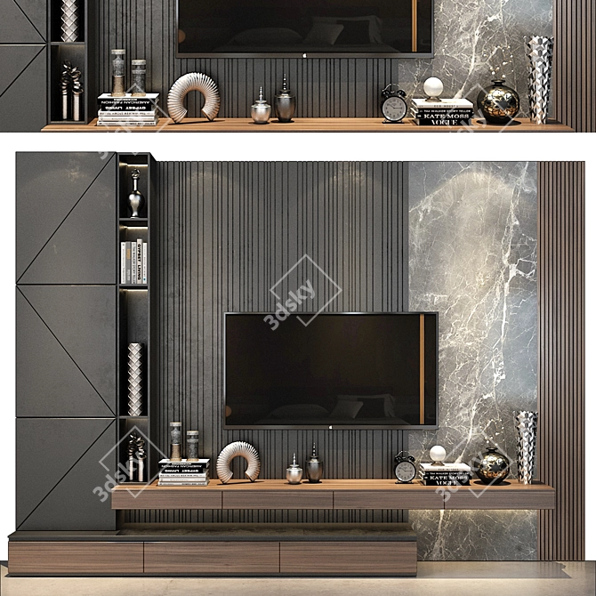 Modern TV Shelf - Stylish Wall Decor 3D model image 1