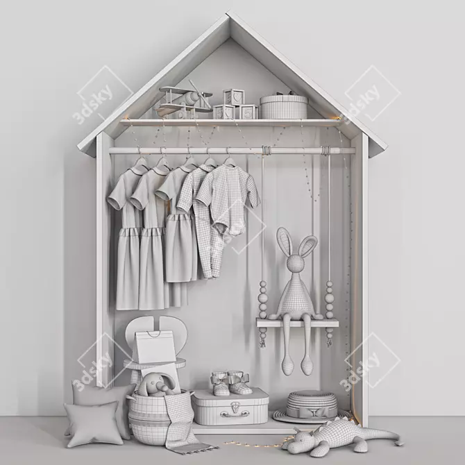 130cm Wardrobe: Max 2015, FBX, Textures 3D model image 5