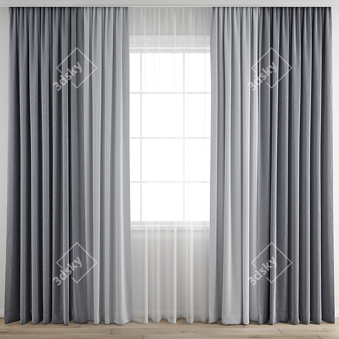 Poly Curtain 3D Model 3D model image 1