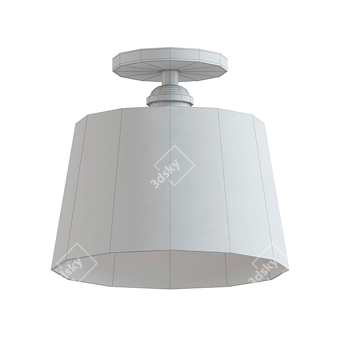 Sleek Lyndale Matte Black Semi-Flush Mount 3D model image 2