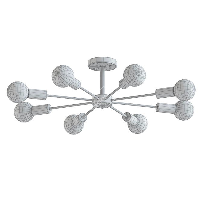 Mid-Century Modern Satellite Chandelier 3D model image 2