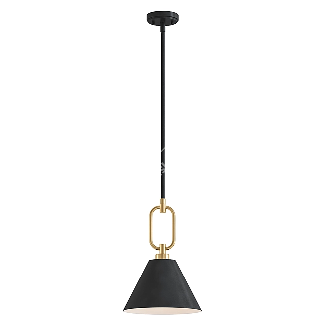 Stiffel Meyer 11.5" Black & Gold Mini Pendant 3D model image 1