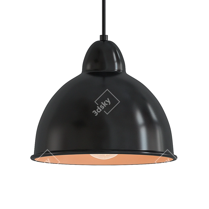 Vintage Black Ceiling Pendant 3D model image 1