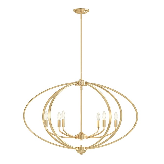 Colson Gold Linear Pendant - 35 3D model image 1