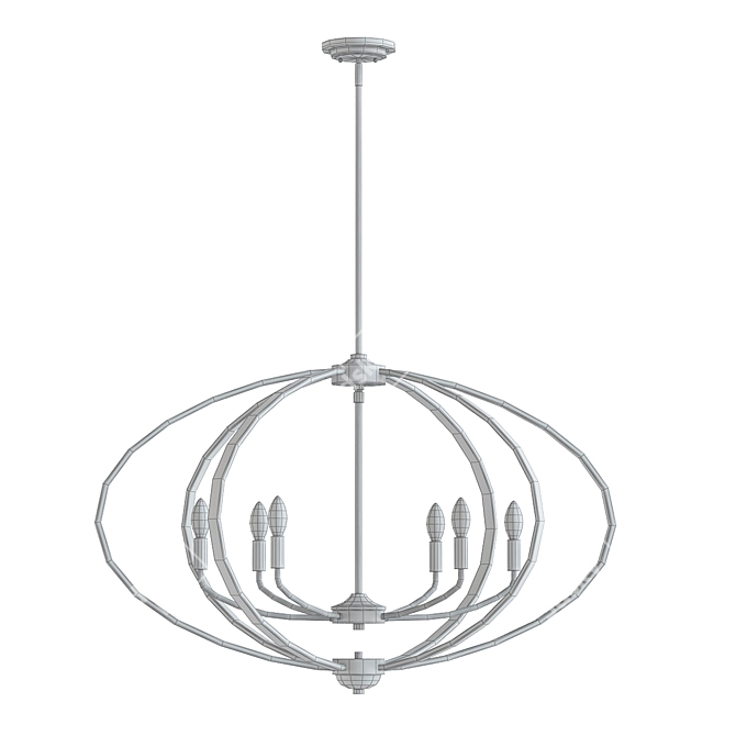 Colson Gold Linear Pendant - 35 3D model image 2