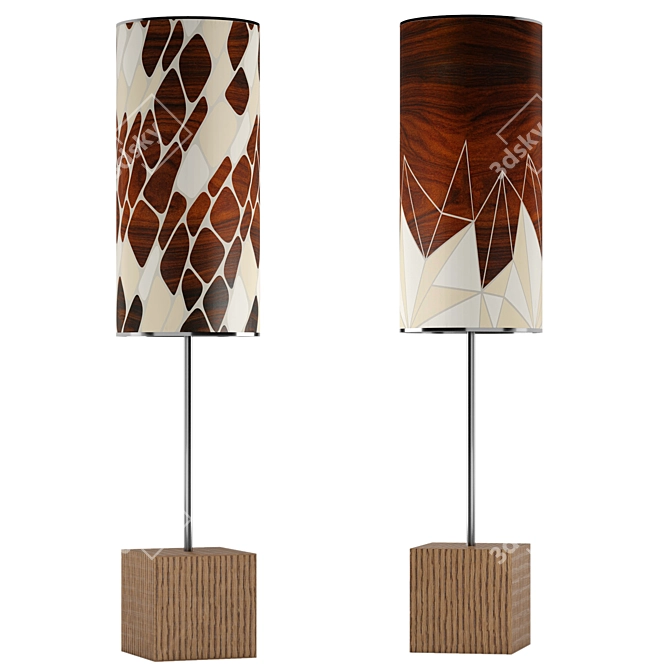 Modern Wood Table Lamp - JefDesigns 3D model image 2