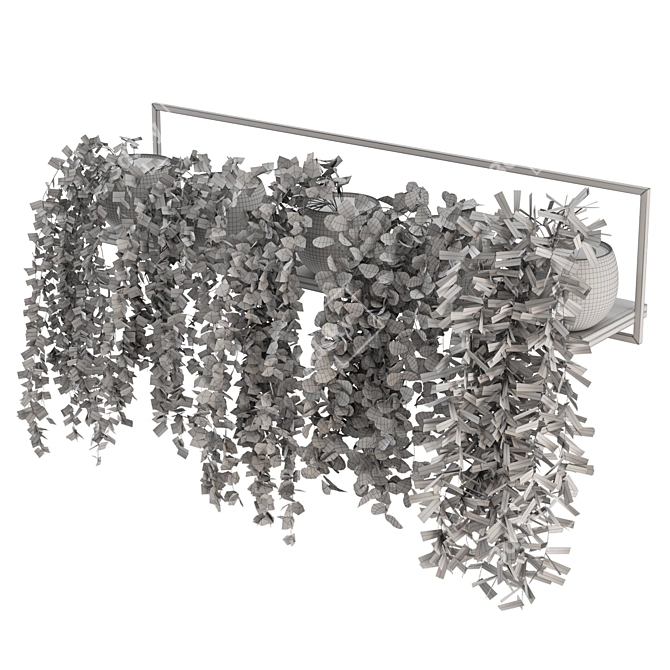 Modern Indoor Plants on Metal Shelf - Set 239 3D model image 7